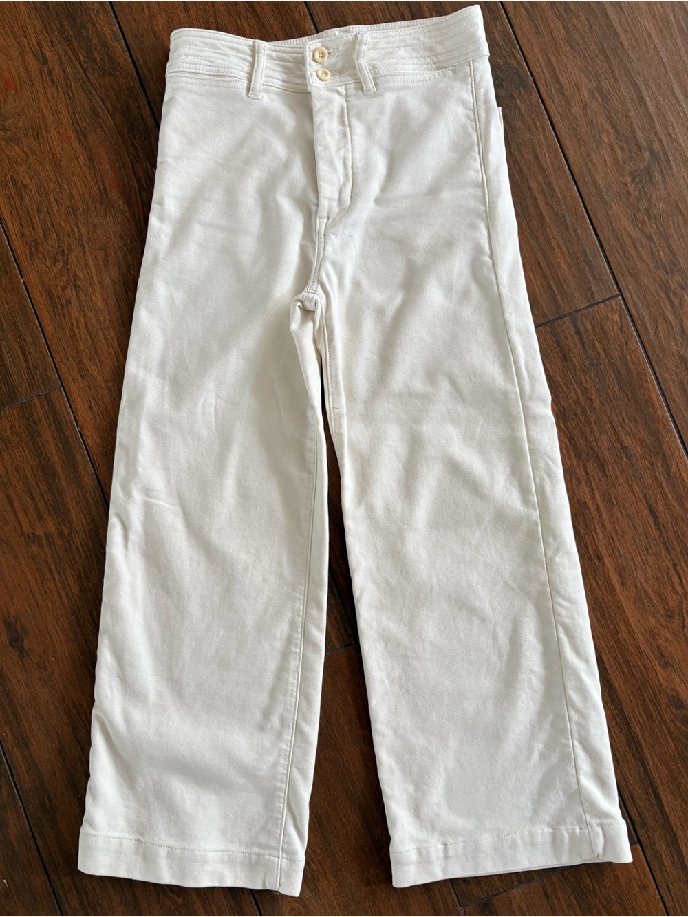 Faherty Off White Terry Cotton Flare Pant 26 Inch Inseam